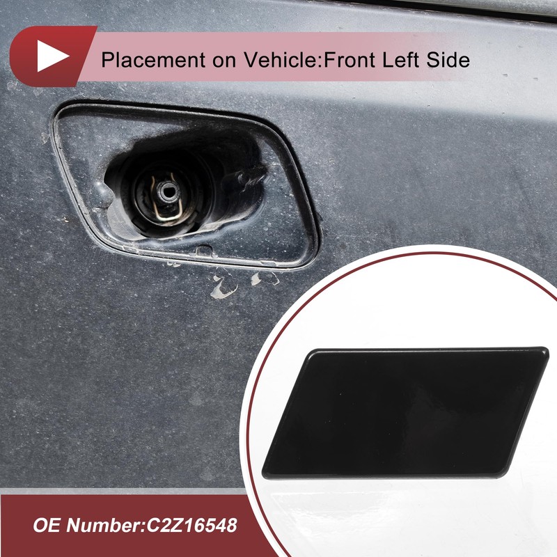 HEROFFIX Front Left Bumper Headlight Washer Nozzle Cover Cap No.C2Z16548