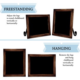 TenXVI Designs Rustic Torched Wood Tabletop/Hanging Magnetic Chalkboard Sign for Kitchen Countertop, Weddings, Restaurants, Bars, Home Décor, Birthday Parties, Baby Announcements - 11"x13"