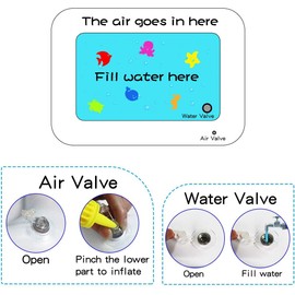 Tummy time Baby Water Play mat for Babies and Toddlers, Inflatable Play mat Toys, Belly Water mats for Baby Sensory Development and Growth Stimulation. Does not Contain BPA.