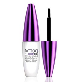 Easy Peel-Off Eyebrow Gel-Waterproof &Sweatproof, Long-Lasting Black or Brown TattooTint, Film Forming, Medium Coverage for All SkinTypes