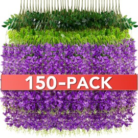 Alotiki Wisteria Hanging Flowers,Hanging Flowers,Wisteria,Fake Hanging Flowers,Fake Wisteria,Hanging Flowers for Decoration, Wedding, Garden, Wall Decoration,3.6 feet Long(150,Purple)