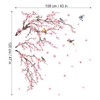 FUFUQUARE Pink Cherry Blossom Tree Wall Stickers Spring Birds on