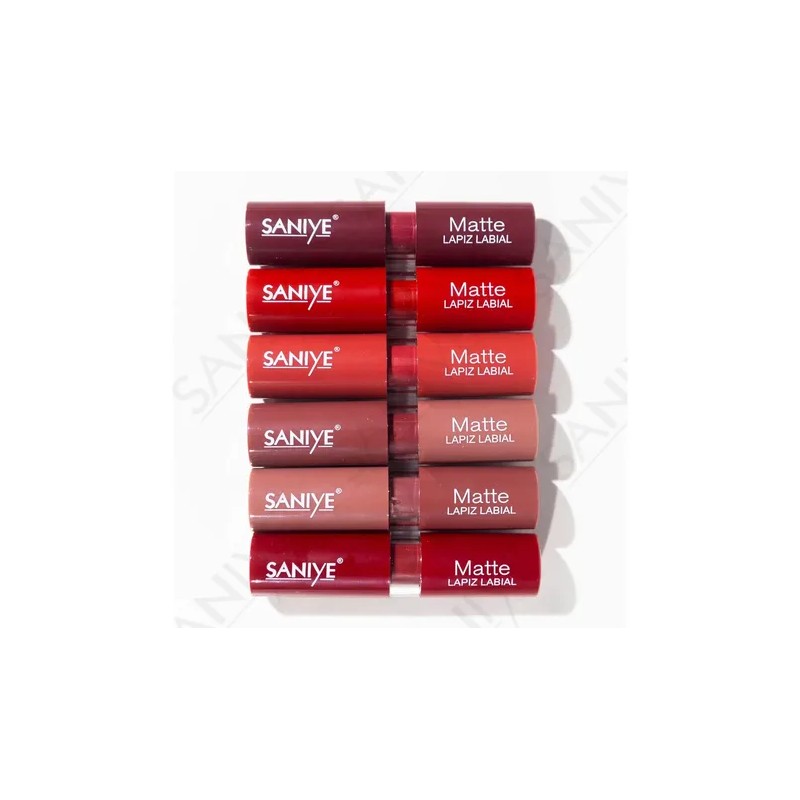 Set De 6 Lapices Labiales Efecto Mate Cobertura Impecable