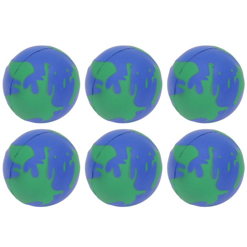 12PCS Globe Soft Ball 63mm Squeezable PU Portable Earth Stress