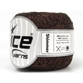 Ice Yarns Copper Black Shimmer Ribbon Floss 80705 Ice Yarns Metallic Braid Ribbon 25g 174y