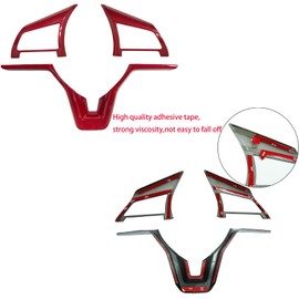 KEALAS Dark Red Steering Wheel Interior Decoration Cover Trim Accessories for Nissan Altima(2019-2024),for Sentra/Versa(2020-2024),for Leaf/Kicks(2018-2024),for Rogue(2017-2020),for Rogue Sport