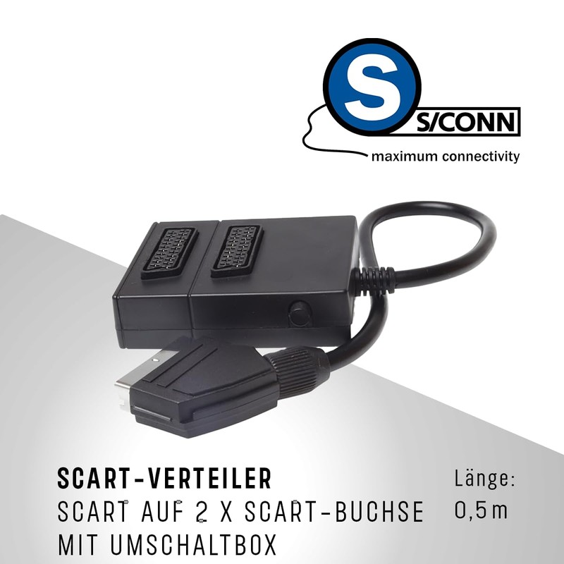 S/CONN Maximum Connectivity Scart Splitter Fully Connected Cable Splitter 2-Way