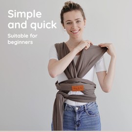 Baby Wrap Carrier - Premium Cotton Baby Carrier Wrap for Newborn to Toddler- Infant Carrier for Babies 8-35 lb - Baby Holder One Size Fits All with Front Pocket by Max&so