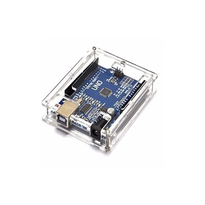 Tecneu Caja De Acrílico Protector Gabinete Case para Arduino Uno