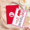 JarThenaAMCS 24 Pack Pink Bow Cherry Thank You Cards Red