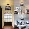 Sloped Rustic Semi Flush Mount Ceiling Light Fixture,3-Light Round E26