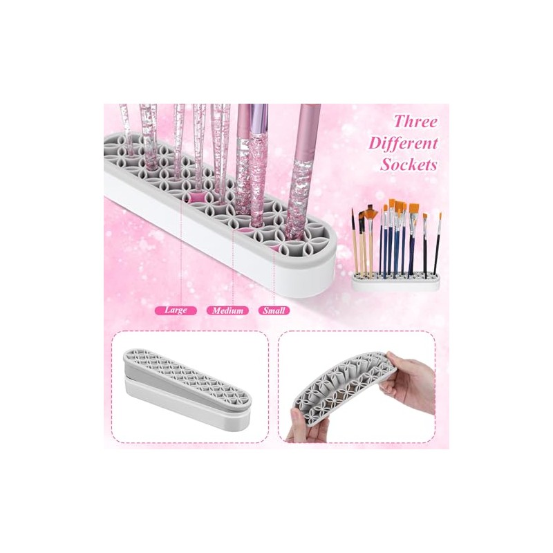 Silicone Makeup Brush Holder Stand for Vanity Storage, Multipurpose Cosmetic