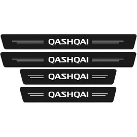 RCYF - Pack of 4 car carbon fibre door sill stickers, for Nis-san Qashqai J10 J11 J12 2009-2021 welcome pedal scuff threshold bar protective sticker strip plate protector, kick plates