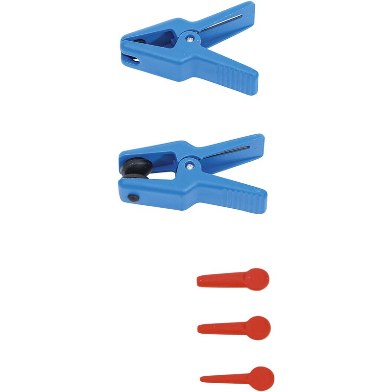 BGS 1719 Hose Locking Set 5-Pieces, Blue/Yellow