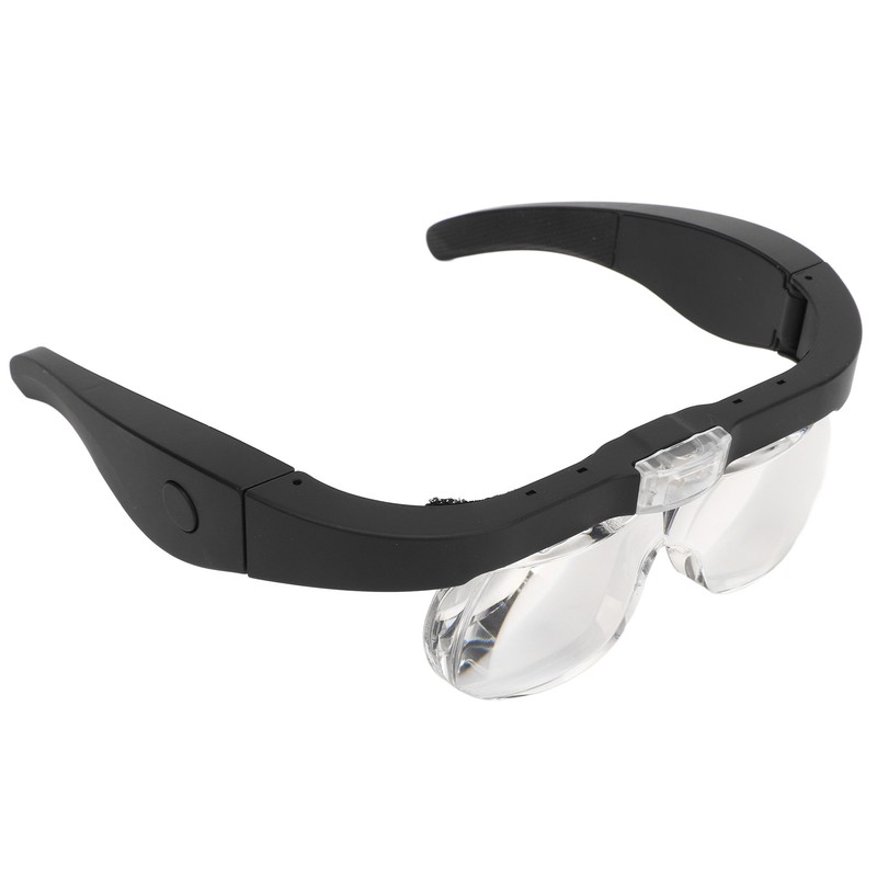 Headband Magnifying Glass Adjustable LED White Light 4 Interchangeable Lenses