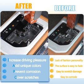 LLKUANG Car Center Console Gear Shift Panel Gear Track Decorative Frame Trim Compatible with Toyota Tundra 2014-2021 Gear Shifter Central Anti-Scratch Cover Interior Accessories(Carbon Fiber Pattern)