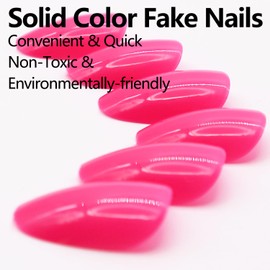 Rose Pink Nails Almond Shape Press on Nails Short Nails Press ons Oval Round Fake Nails RIICFDD False Nails Solid Color Designs Full Cover Glossy Glue on Nails for Women Nail Decoration 24 Pcs