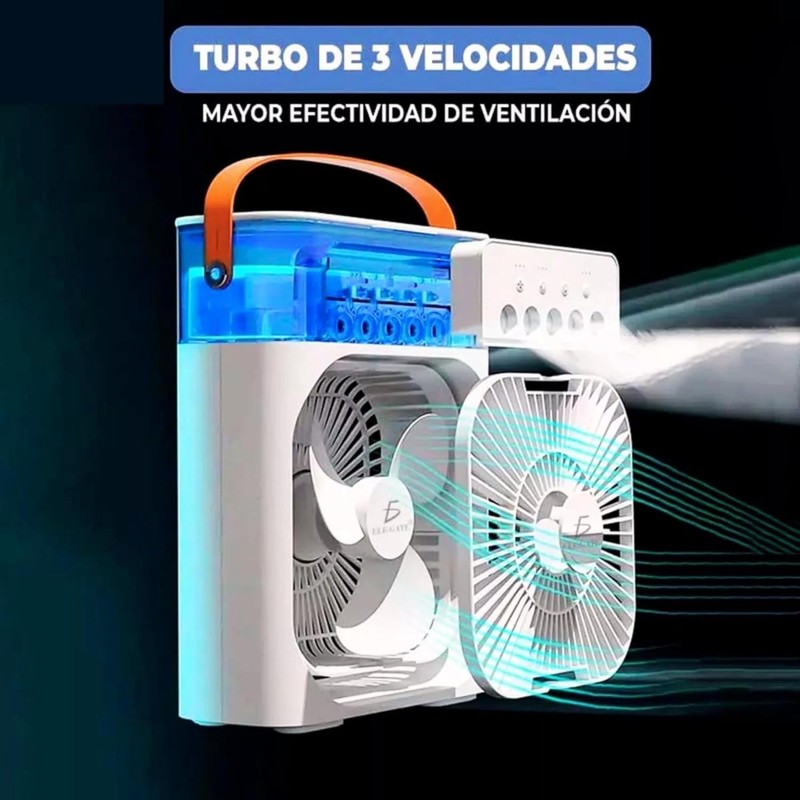 LUXVI Ventilador de Escritorio y Humidificador con Luz LED: Refresca