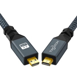 Twozoh Cable Micro HDMI a Micro HDMI, Micro HDMI macho a Micro HDMI macho, cable Micro HDMI tipo D macho a macho, compatible con 3D/4K 1080p 30CM