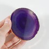 Soulnioi Purple Coaster Onyx Tablet Crystal Agate Coaster with Gold