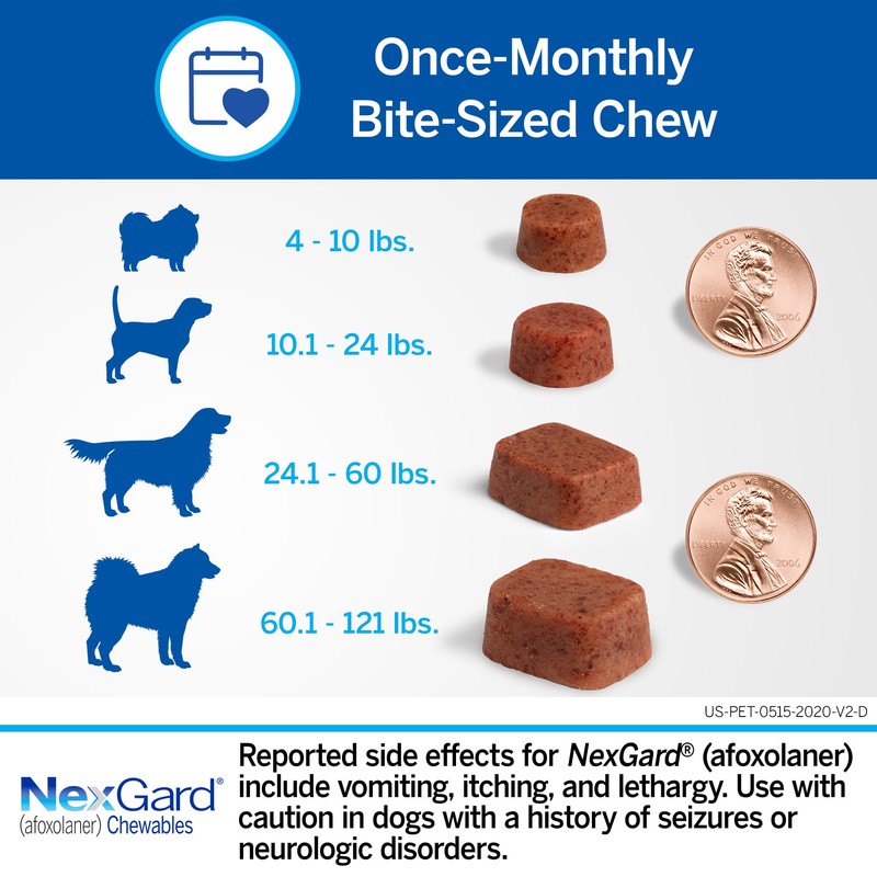 NexGard® (afoxolaner) Flea and Tick Protection for Dogs Oral Soft