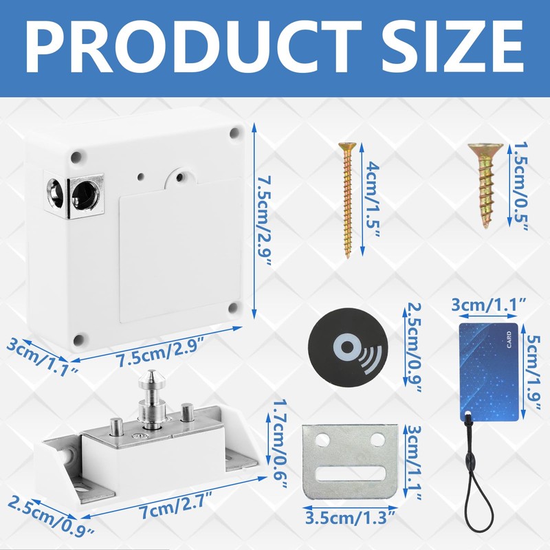 Smart Cabinet Lock, Electronic Cabinet Lock with Card, Hole-Free Invisible