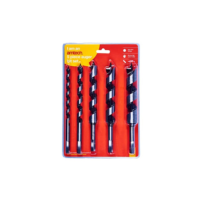 Amtech F1370 5 Piece Auger Drill bit Set (200mm Length)