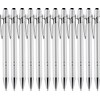 LINFANC 12 Pack Silver Ballpoint Pen with Stylus Tip, 1.0