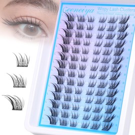 Geeneiya Manga Lash Clusters Fairy Cat Eye Lash Clusters Natural Fox Eye Eyelashes Clusters Wispy C Curl Cluster Eyelash Extensions Anime DIY Individual Lashes Natural Look by Geeneiya, Left and Right