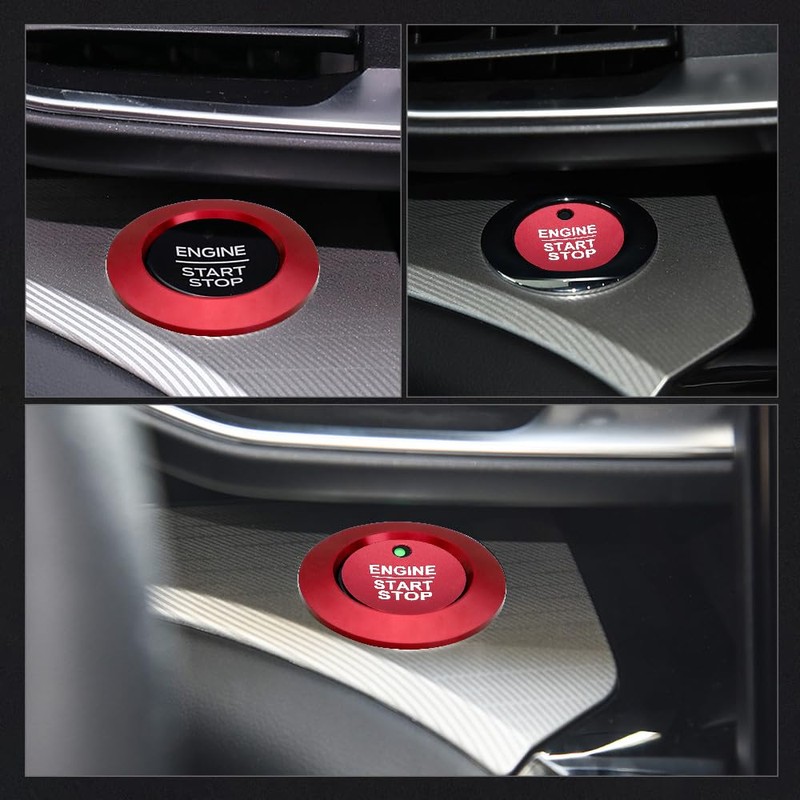 LECART Red Start Button Cover Sticker Fit for Ford Explorer