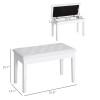 HOMCOM Leather Padded Piano Bench w/ Storage Double Duet Seating