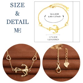 MicLee Women's Simple Bracelet 925 Sterling Silver Allergen-Free Anchor Heart Bangle Bracelet with Gift Bag Great Gift for Mother Girlfriend, Silver zirconia, Cubic Zirconia