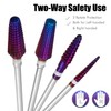Bestgle 4Pcs Nail Drill Bits Set, 3/32" Purple Coated Tungstenic