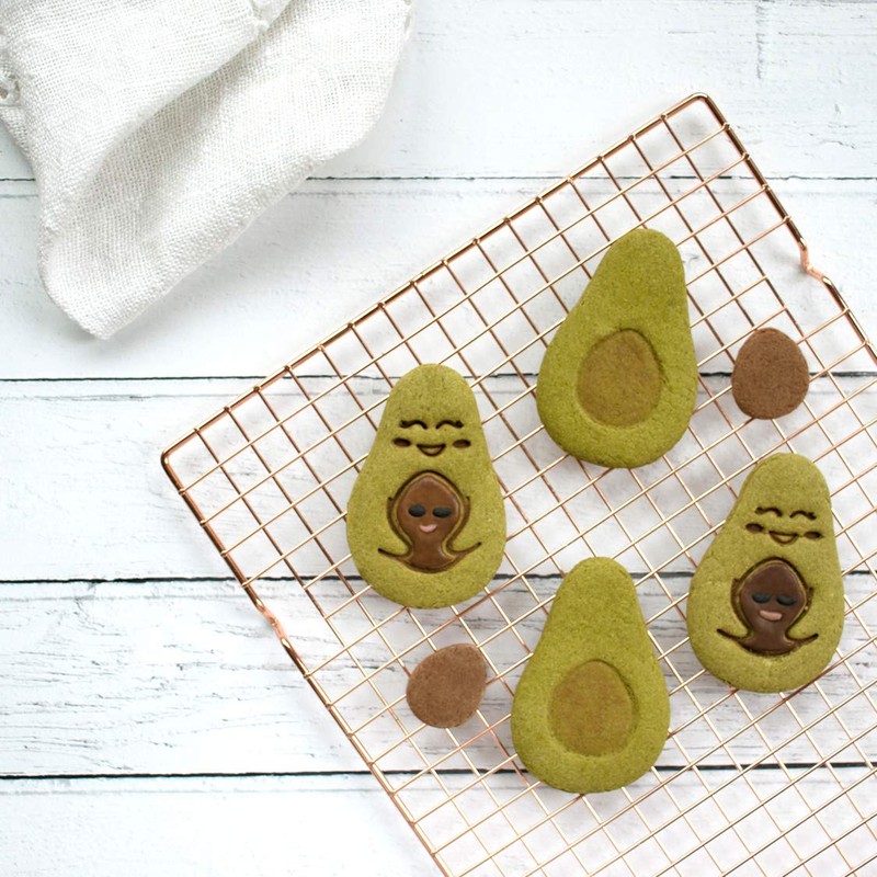 Set of 2 avocado cookie cutters. Bakerlogy