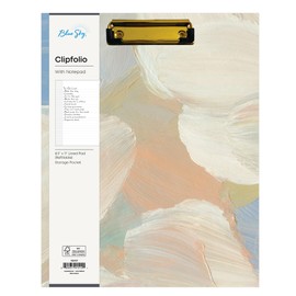Blue Sky Clipfolio, Letter Size, Non-Dated, Matte Laminate Cover, Clipboard & Notepad, Professional Portfolio for Office, School and Meetings (Nickelson Matte)