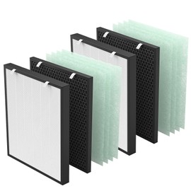 Air400 Filter Replacement for Bissell Air400, 2 True HEPA and 2 Carbon Filter with 8 Pre-Filter, Compared to Part #2521,2520,3365