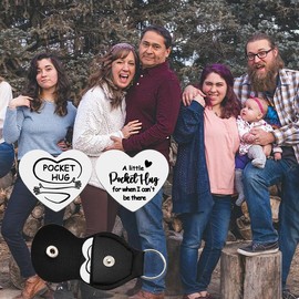 Inspirational Gifts for Women Men Friends Family Couple Heart Pocket Hug Token Long Distance Relationship Keepsake A Little Pocket Hug for When I Can't Be There Keychain with Pu Leather