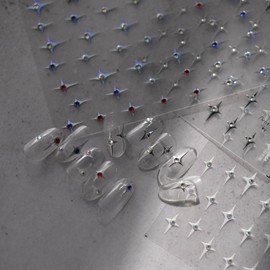 5D Embossed Nail Art Stickers Retro Star Rhinestone Laser Silver Nail Decal Gel Nail Sticker for Nail Art Supplies Colorful Nail Design Kit 3D Self Adhesive Nail Art Decorations