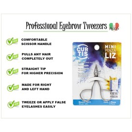 PROFESSIONAL Mini TWEEZERS, The BEST PRECISION EYEBROW TWEEZERS Men/Women; PORTABLE/TRAVEL Length 2.8” Width: 2.2” Beauty Tools for Facial Hair, Ingrown Hair, Blackhead; Model 58FC; MADE IN MEXICO