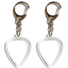 【GUANGUAN】Pick Keychain 【2-Piece Set】 Pick Storage Case 32×26mm Teardrop Shape Keychain Ring for Club Activities, Otaku Activities, Souvenirs