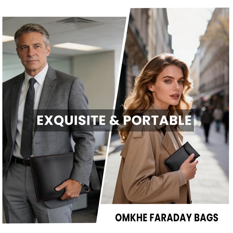 OMKHE Faraday Bags 5 Pack, Anti-Tracking Faraday Bag for Phones