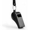 16 Packs Black Plastic Sports Whistles with Lanyard, Ideal for