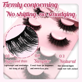 BTLLSSH Faux Mink Lash Extensions - Reusable 8 Pair Strip Lashes for Easy Application Vegan Mink Eyelash with Vivid 3D Effect Cruelty-Free Mink-Like False Eyelashes