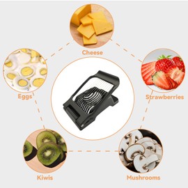 Egg Slicer for Hard Boiled Eggs Heavy Duty, Egg Cutter for Soft Fruit Food Mushroom Black