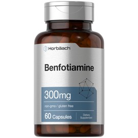 Horbaach Benfotiamine 300mg | 60 Capsules | Vitamin B1 Thiamine | Non-GMO & Gluten Free Supplement