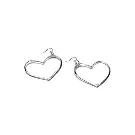 Vestopazzo AL17017 Unique Recycled Aluminium Heart Shaped Earrings Unica Aluminium No Gemstone, Aluminium, No Gemstone