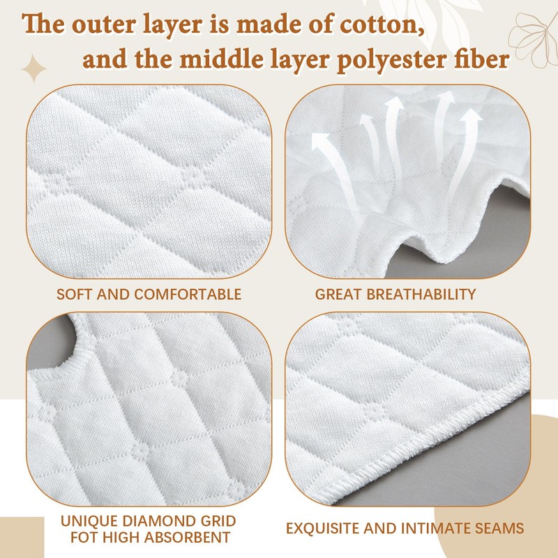 Wesnoy 10 Pcs Tummy Liners for Sweat Rash Cotton Under