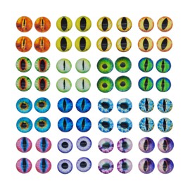 50PCS 6MM Round Glass Dragon Cat Eye Craft Cabochon Cameo for Jewelry Bezel Setting or Doll Eyes Crafts Making