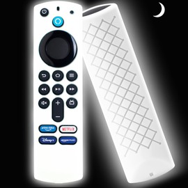 GMXT Firestick Remote Cover Glow in The Dark - TV Stick 4k Remote Cover 3rd Gen, Firestick Remote Case Anti Slip Silicone Sleeve (White 1pcs)