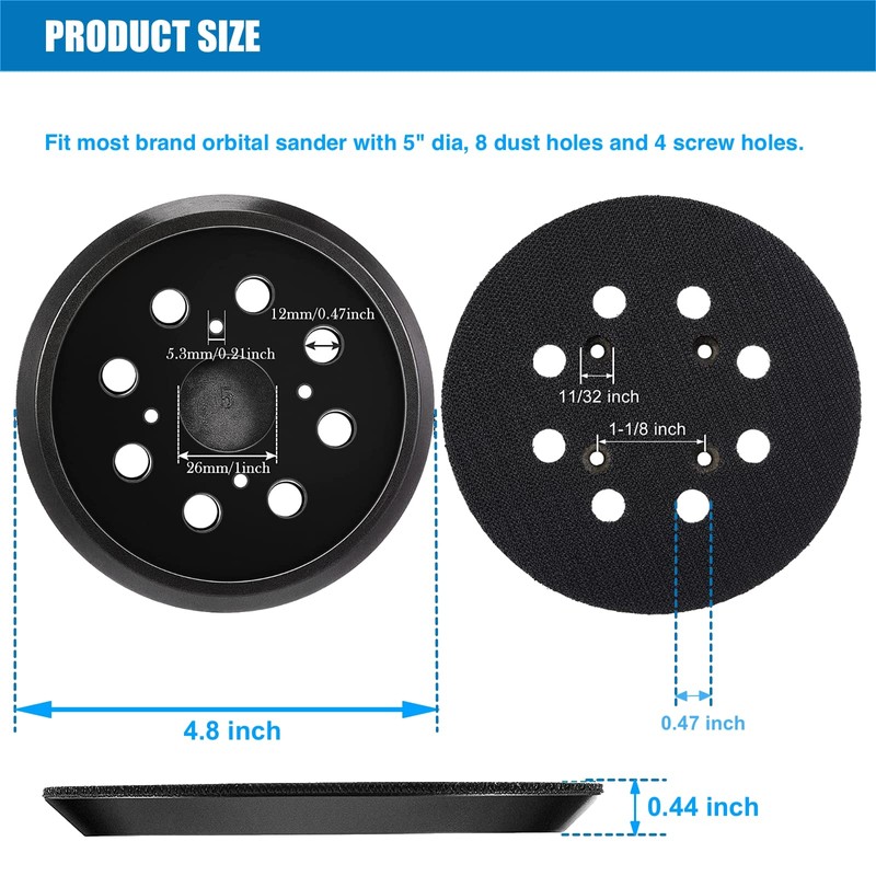 5 Inch Sanding Pad Replacement, Compatible with Ridgid R2600,R2601 Random